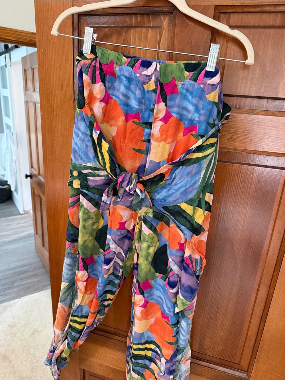 Floral swim coverup pants in Multicolor